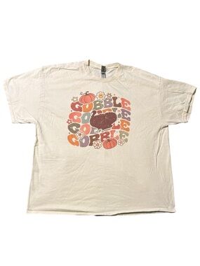 Gildan Cream Tee with Autumn Pumpkin Graphic